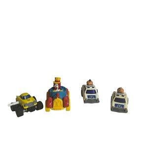 Vintage Lot of 4 FAST MACS 1985 McDonalds Happy Meal Toys Pull Back Car Racers